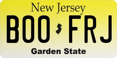 NJ license plate B00FRJ