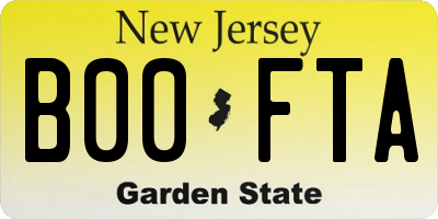 NJ license plate B00FTA