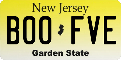 NJ license plate B00FVE