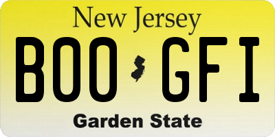NJ license plate B00GFI