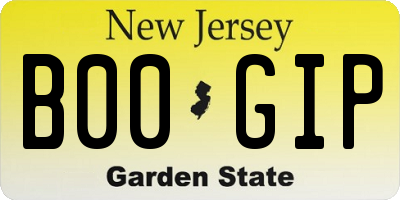 NJ license plate B00GIP