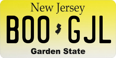 NJ license plate B00GJL