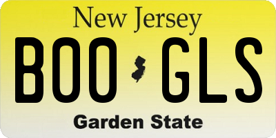 NJ license plate B00GLS