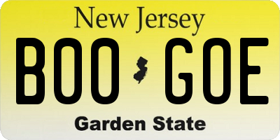 NJ license plate B00GOE