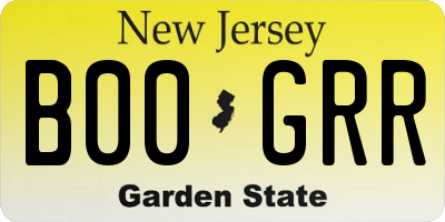 NJ license plate B00GRR