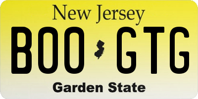 NJ license plate B00GTG
