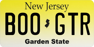 NJ license plate B00GTR