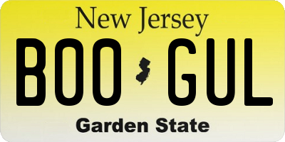 NJ license plate B00GUL