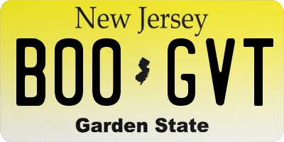 NJ license plate B00GVT