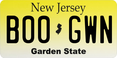 NJ license plate B00GWN