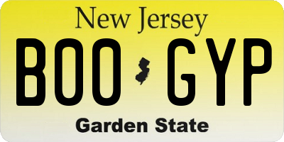 NJ license plate B00GYP