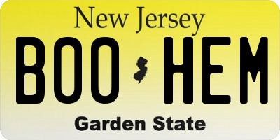 NJ license plate B00HEM
