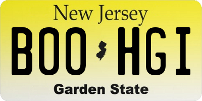 NJ license plate B00HGI
