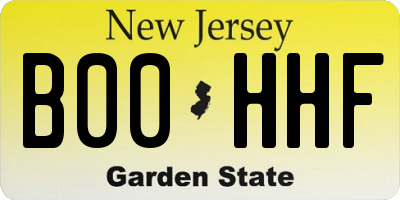 NJ license plate B00HHF