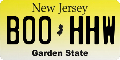 NJ license plate B00HHW