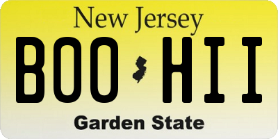 NJ license plate B00HII