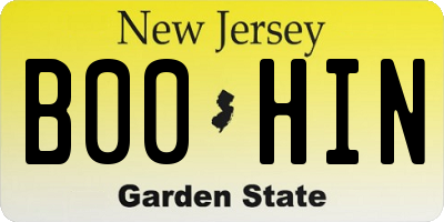 NJ license plate B00HIN
