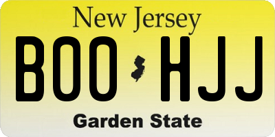 NJ license plate B00HJJ