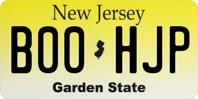 NJ license plate B00HJP