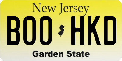 NJ license plate B00HKD