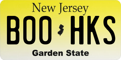 NJ license plate B00HKS