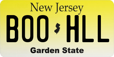 NJ license plate B00HLL