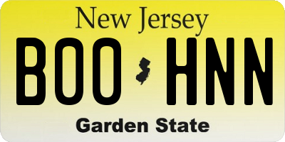 NJ license plate B00HNN