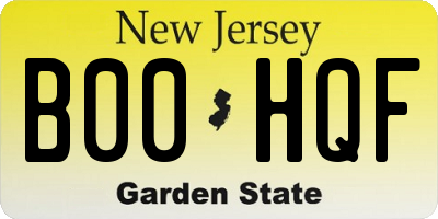 NJ license plate B00HQF