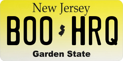 NJ license plate B00HRQ