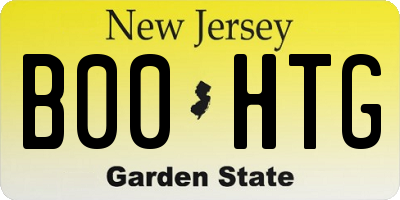 NJ license plate B00HTG