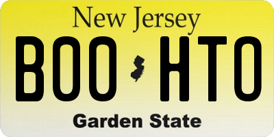 NJ license plate B00HTO