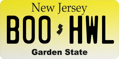 NJ license plate B00HWL