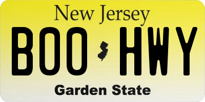 NJ license plate B00HWY