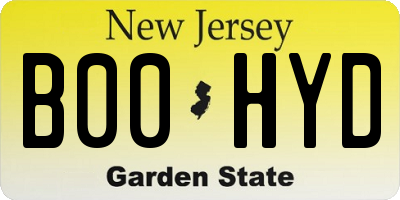 NJ license plate B00HYD