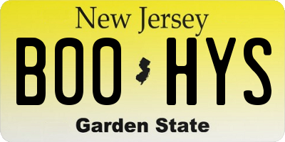 NJ license plate B00HYS