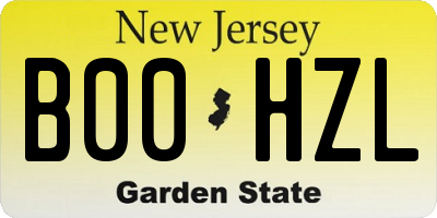NJ license plate B00HZL