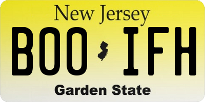 NJ license plate B00IFH