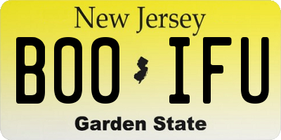 NJ license plate B00IFU