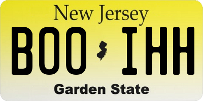 NJ license plate B00IHH