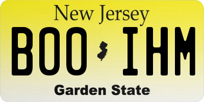 NJ license plate B00IHM