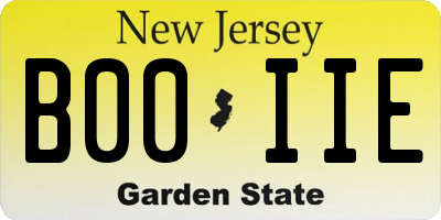 NJ license plate B00IIE