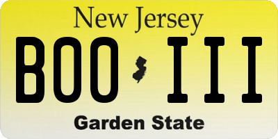 NJ license plate B00III