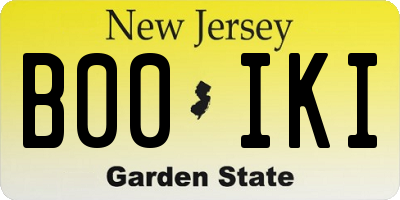 NJ license plate B00IKI
