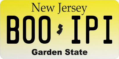 NJ license plate B00IPI