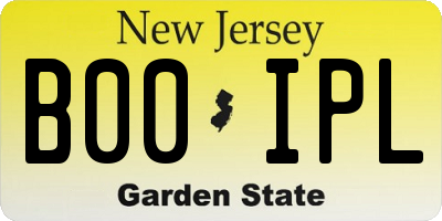 NJ license plate B00IPL