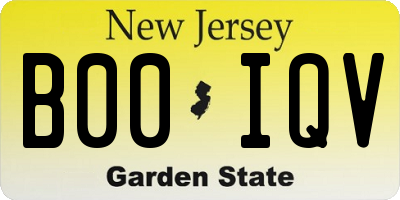 NJ license plate B00IQV