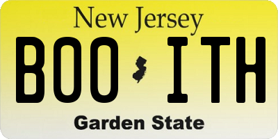 NJ license plate B00ITH