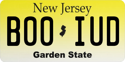 NJ license plate B00IUD