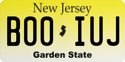 NJ license plate B00IUJ