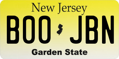 NJ license plate B00JBN